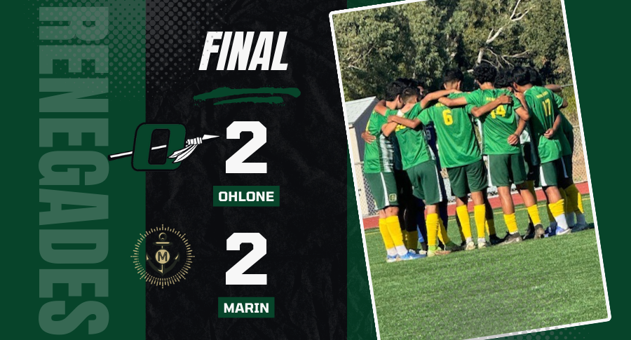 Ohlone plays Marin to 2-2 draw